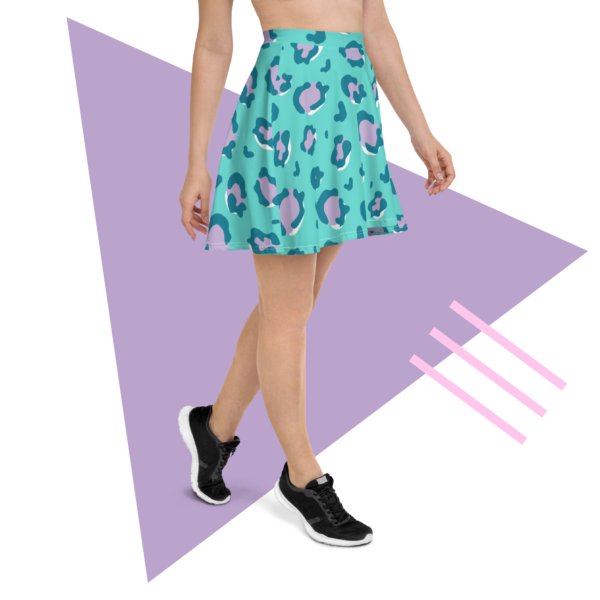 Turquoise Purple Leopard Skirt
